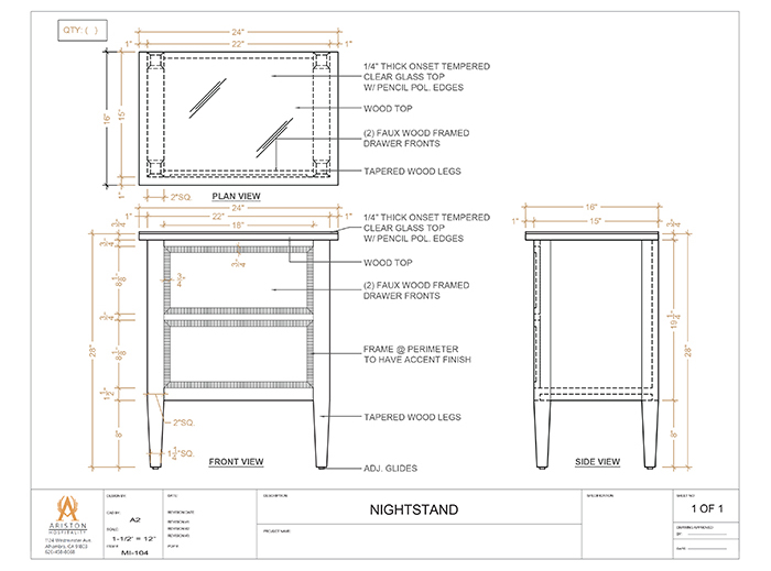 Nightstand CAD Drawing