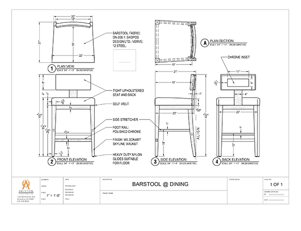 Download Debonair Barstool CAD Drawing Image